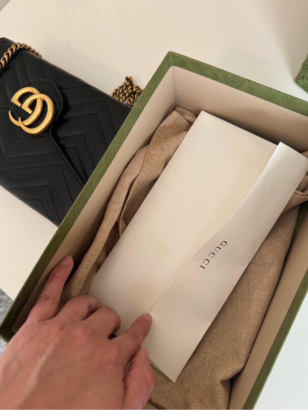 Gucci Black Chevron Marmont Crossbody Bag - Picture 11 of 16
